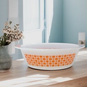 Vintage 70’s Glasbake Scandia Jeannette Glass Ovenware 2 Qt. casserole Dish